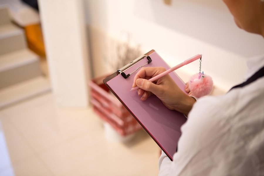 A checklist on a clipboard
